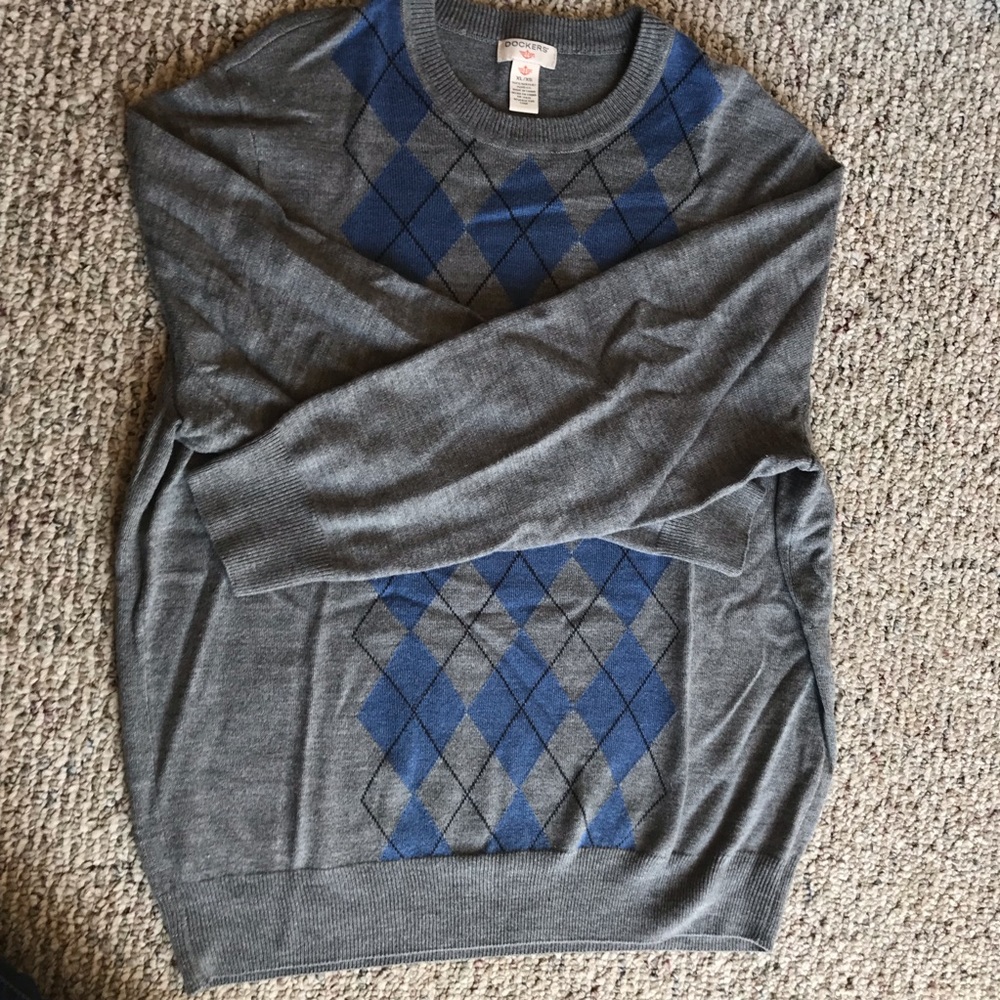 Dockers Gray and Blue Sweater Size XL #207